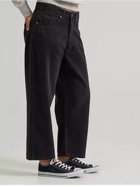 NWT Lee Women’s Cropped Wide Leg Jeans Size 4  27 Waist Mid Rise Button Fly